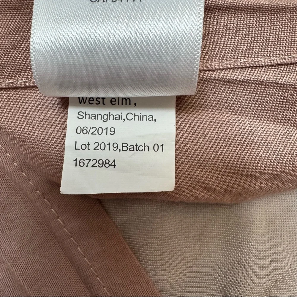 West Elm Velvet Front Cotton Back Pillow Sham Cover Dusty Pink 26 Inch Square